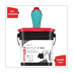WypAll Power Clean ProScrub 9.5 in. x 12 in. Pre-Saturated Wipes - Citrus Scent, Green (75/Bucket)