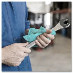 WypAll Power Clean ProScrub 12 in. x 9.5 in. Pre-Saturated Wipes - Citrus Scent, Green (75/Pack, 6 Packs/Carton)