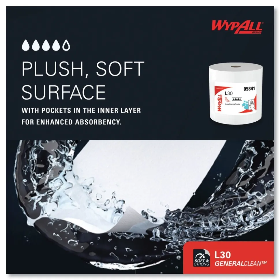 WypAll 875/Roll L30 Wipers Jumbo Roll - White