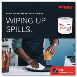 WypAll 875/Roll L30 Wipers Jumbo Roll - White