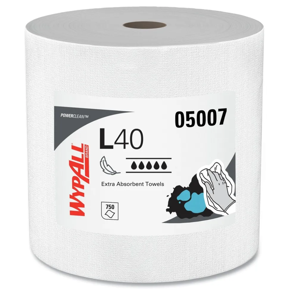 WypAll 750/Roll L40 Wipers Jumbo Roll - White