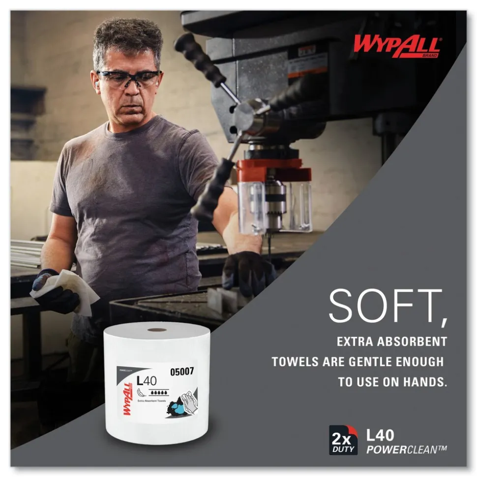 WypAll 750/Roll L40 Wipers Jumbo Roll - White