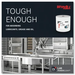 WypAll 750/Roll L40 Wipers Jumbo Roll - White