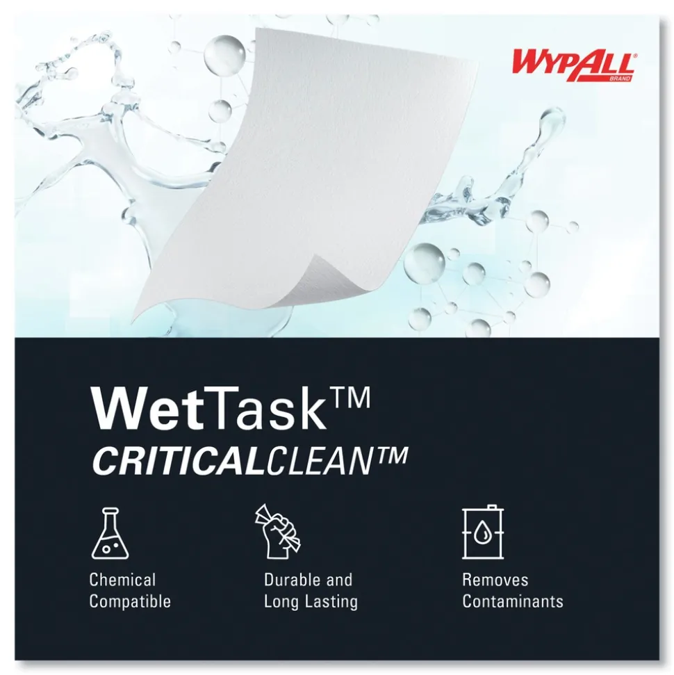 WypAll WetTask Customizable Wet Wiping System Critical Clean Wipers for Bleach/Disinfectants/Sanitizers with Bucket (540/Carton)