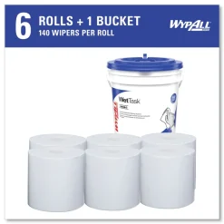 WypAll WetTask Customizable Wet Wiping System Critical Clean Wipers for Bleach/Disinfectants/Sanitizers with Bucket (540/Carton)