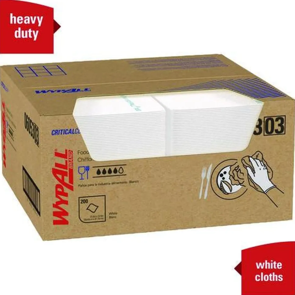 WypAll X50 23.5 in. x 12.5 in. 1/4 Fold Foodservice Towels - White (200/Carton)