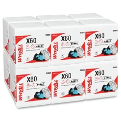 WypAll X60 12.5 in. x 13 in. 1/4 Fold General Clean Cloths - White (76/Box, 12 Boxes/Carton)