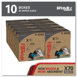 WypAll X70 9-1/10 in. x 16-4/5 in. Cloths - Blue (100/Box 10 Boxes/Carton)