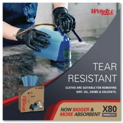 WypAll X70 9-1/10 in. x 16-4/5 in. Cloths - Blue (100/Box 10 Boxes/Carton)