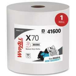 WypAll X70 12-1/2 in. x 12-2/5 in. Cloths - White, Jumbo (870 Towels/Roll)