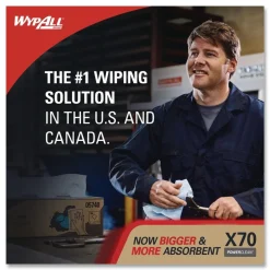 WypAll X70 12-1/2 in. x 12-2/5 in. Cloths - White, Jumbo (870 Towels/Roll)