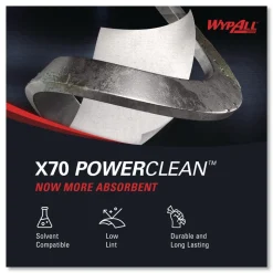 WypAll X70 12-1/2 in. x 12-2/5 in. Cloths - White, Jumbo (870 Towels/Roll)