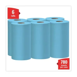 WypAll X60 13.5 in. x 19.6 in. Cloths - Small, Blue (130/Roll, 6 Rolls/Carton)
