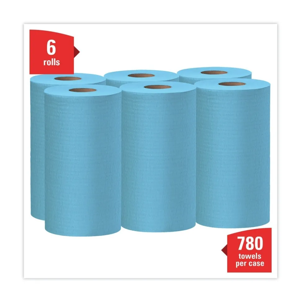 WypAll X60 13.5 in. x 19.6 in. Cloths - Small, Blue (130/Roll, 6 Rolls/Carton)