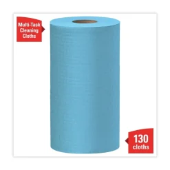 WypAll X60 13.5 in. x 19.6 in. Cloths - Small, Blue (130/Roll, 6 Rolls/Carton)