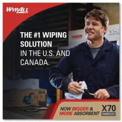 WypAll X70 9-1/10 in. x 16-4/5 in. Cloths - White (100/Box 10 Boxes/Carton)