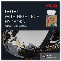 WypAll X70 9-1/10 in. x 16-4/5 in. Cloths - White (100/Box 10 Boxes/Carton)