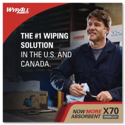 WypAll X70 Flat Sheet 14.9 in. x 16.6 in. Cloths - White (300/Carton)