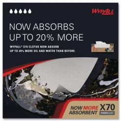 WypAll X70 Flat Sheet 14.9 in. x 16.6 in. Cloths - White (300/Carton)