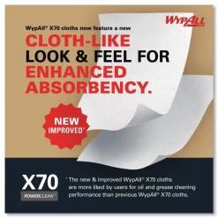 WypAll X70 Flat Sheet 14.9 in. x 16.6 in. Cloths - White (300/Carton)