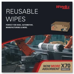 WypAll X70 Flat Sheet 14.9 in. x 16.6 in. Cloths - White (300/Carton)