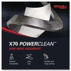 WypAll X70 Flat Sheet 14.9 in. x 16.6 in. Cloths - White (300/Carton)