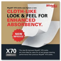 WypAll X70 1/4-Fold 12-1/2 in. x 12 in. Cloths - White (76/Pack 12 Packs/Carton)