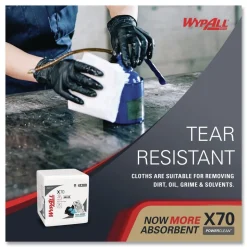 WypAll X70 1/4-Fold 12-1/2 in. x 12 in. Cloths - White (76/Pack 12 Packs/Carton)