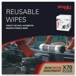 WypAll X70 1/4-Fold 12-1/2 in. x 12 in. Cloths - White (76/Pack 12 Packs/Carton)