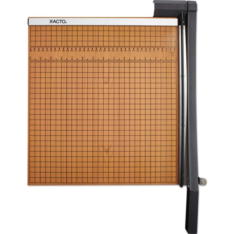 X-ACTO 15 in. x 15 in. 15 Sheets Square Commercial Grade Wood Base Guillotine Trimmer