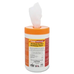2XL 6 in. x 8 in. 1-Ply Food Service No Rinse Surface Sanitizing Wipes - White (6/Carton)