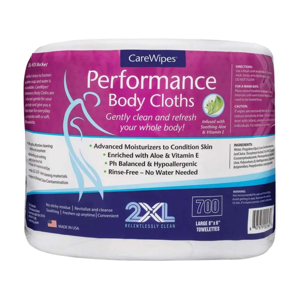 2XL 6 in. x 8 in. 1-Ply Performance Body Cloths - Unscented/White (1400/Carton)
