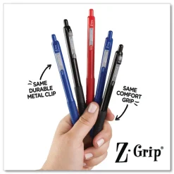 Zebra 20630 Z-Grip Medium 1 mm Recycled Retractable Ballpoint Pen - Red Ink/Red Barrel (1-Dozen)