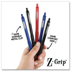 Zebra 20610 Z-Grip Medium 1 mm Recycled Retractable Ballpoint Pen - Black Ink/Black Barrel (1-Dozen)