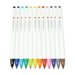Zebra ClickArt Fine 0.6 millimeter Retractable Porous Point Pen - Assorted Ink/White Barrel (36/Pack)