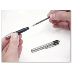 Zebra F-301 Ballpoint Pen, Retractable, Fine 0.7 mm, Black Ink, Stainless Steel/Black Barrel