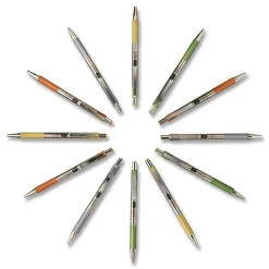 Zebra F-301 Signature Series Fine 0.7 mm. Retractable Ballpoint Pen - Black Ink/Assorted Earthy Tones Barrel (4/Pack)