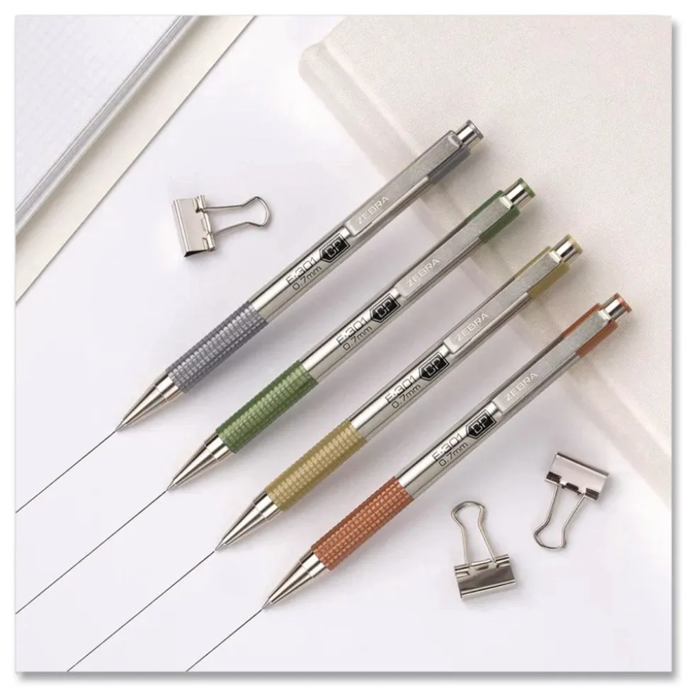 Zebra F-301 Signature Series Earthy Tones Fine 0.7 mm. Retractable Ballpoint Pen - Black Ink/Terracotta Barrel (4/Pack)