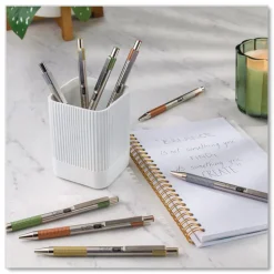 Zebra F-301 Signature Series Earthy Tones Fine 0.7 mm. Retractable Ballpoint Pen - Black Ink/Terracotta Barrel (4/Pack)