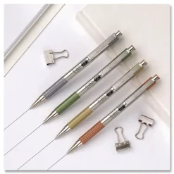 Zebra F-301 Signature Series Earthy Tones Fine 0.7 mm. Retractable Ballpoint Pen - Black Ink/Pewter Barrel (4/Pack)