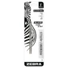 Zebra Fine 0.8 mm F-Series Conical Tip Ballpoint Stainless Steel Pen Refill - Black Ink (2/Pack)