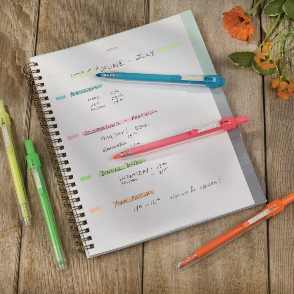 Zebra Z-Grip Chisel Tip Retractable Highlighter Markers - Assorted Neon (1-Dozen)