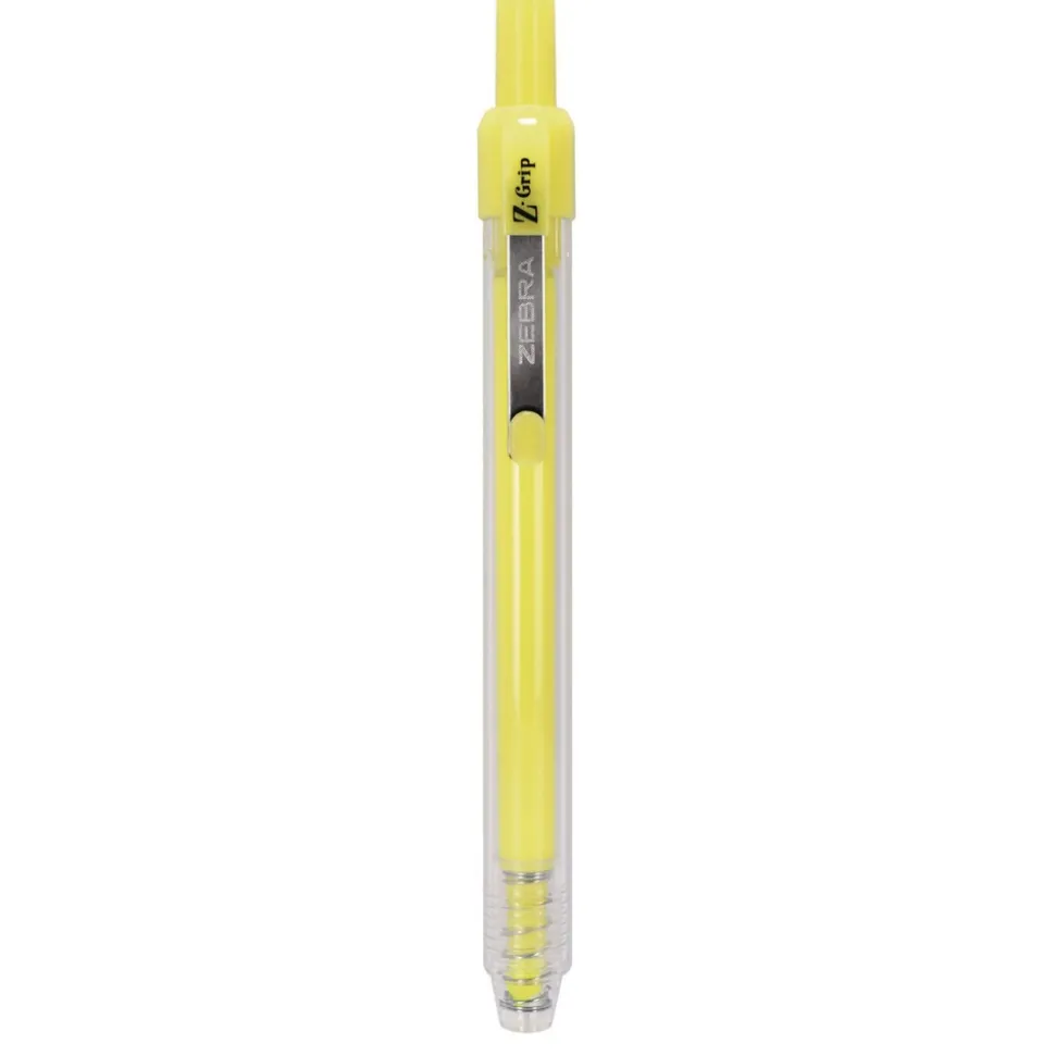 Zebra Z-Grip Chisel Tip Retractable Highlighter Markers - Neon Yellow (1-Dozen)