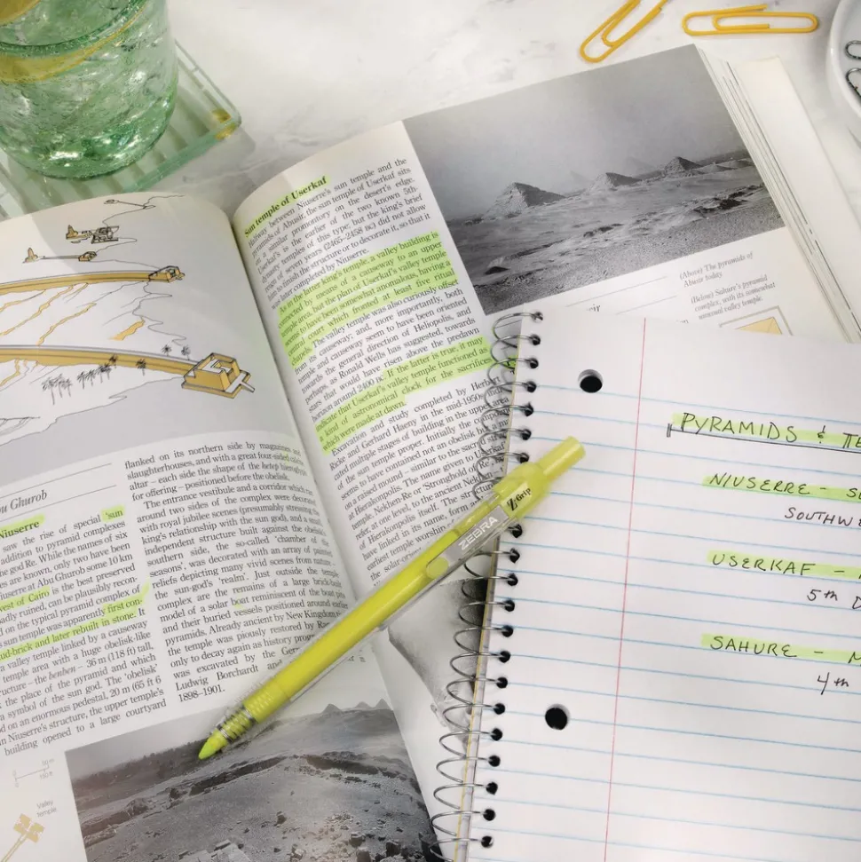 Zebra Z-Grip Chisel Tip Retractable Highlighter Markers - Neon Yellow (1-Dozen)