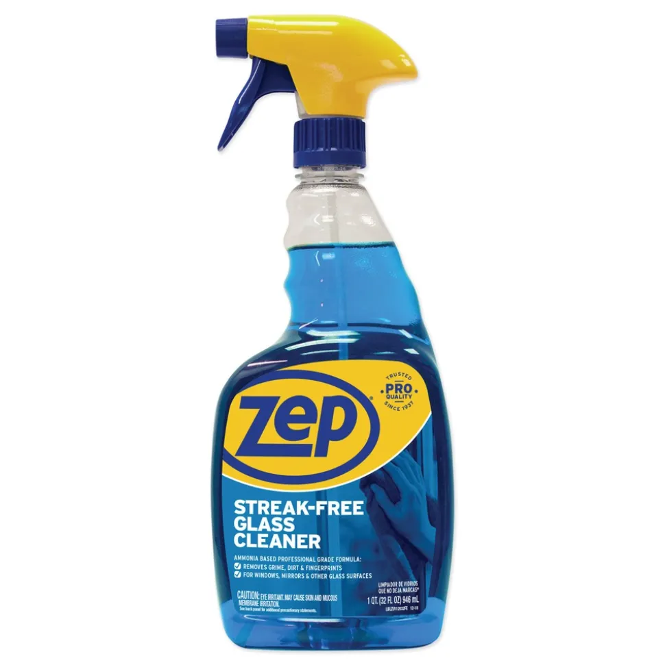 Zep Commercial 32 oz. Spray Bottle Streak-Free Glass Cleaner - Pleasant Scent (12/Carton)